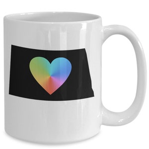 North Dakota Becher weiße Kaffeetasse Great Plains State Home Tie Dye Love