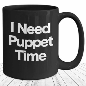 Puppeteer Gift Professional Puppets Time Black Coffee Cup Gift for Finger Puppet Master Ventriloquist Hand Puppet Theater Actor Marionette