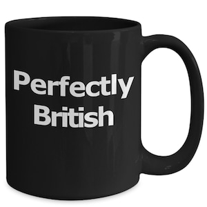 British Mug Black Coffee Cup Funny Gift for English Union Jack United Kingdom UK