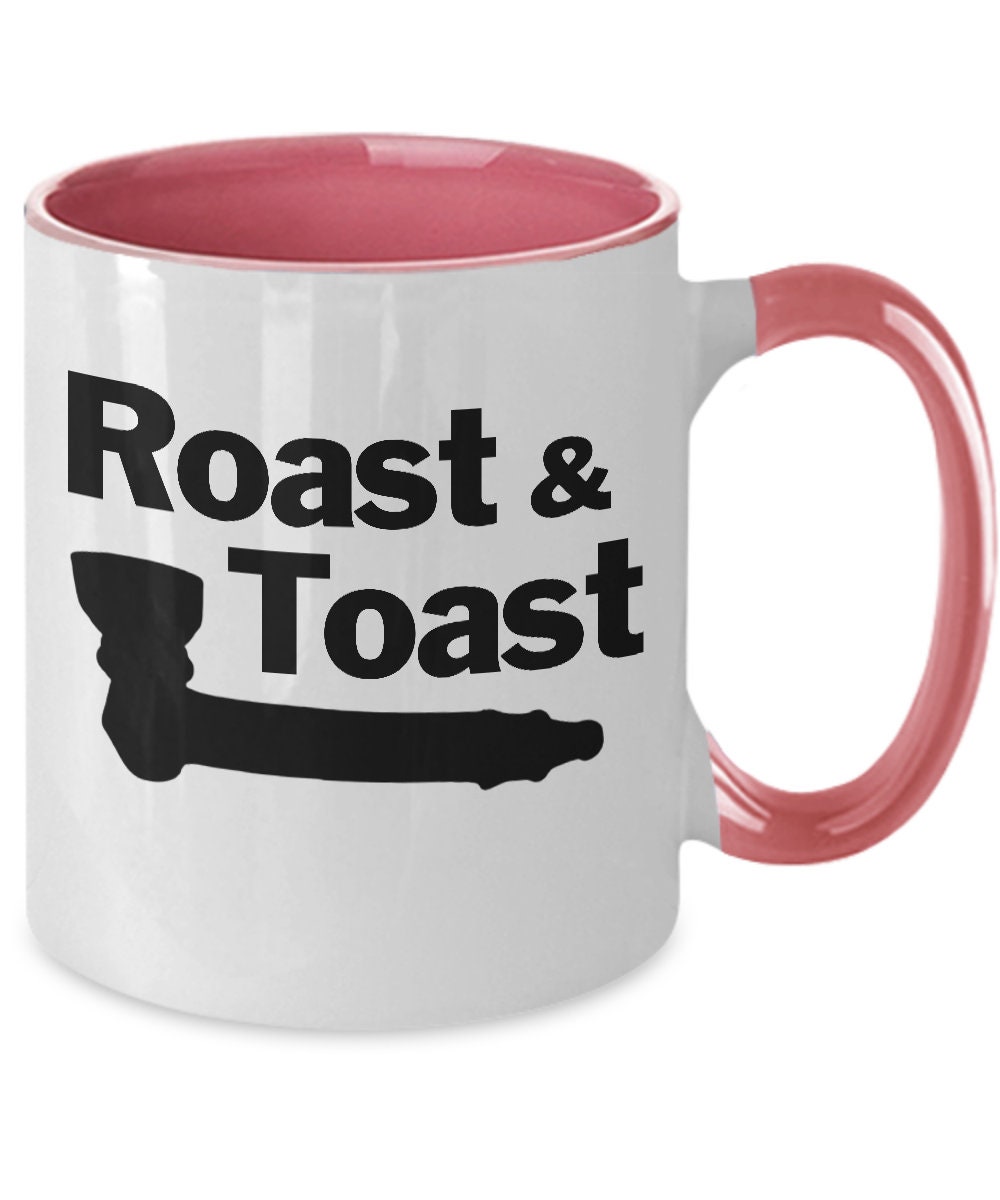 Roast and Toast Mug White Two Tone Coffee Cup Complete Etsy UK
