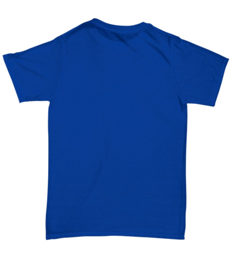 May include: A plain royal blue t-shirt. The shirt is a basic crew neck style with short sleeves.