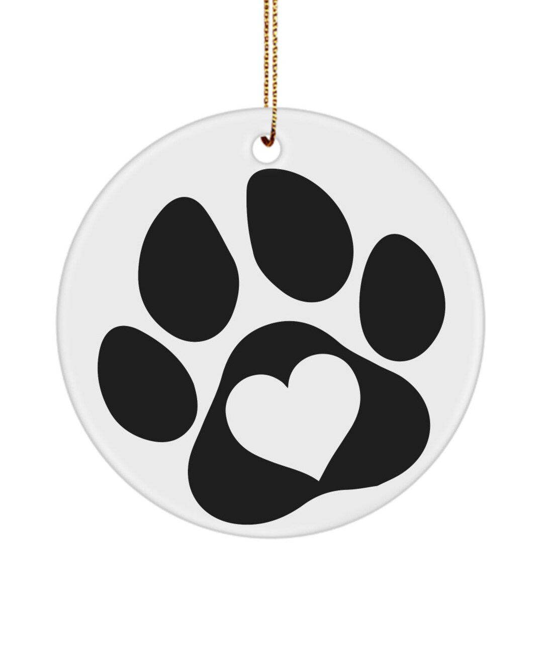 Dog Lover Paw Print Ornament Gift for Fur Mom Christmas Keepsake Dog