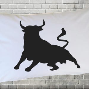 Wall Street Bull Pillowcase Gift for Investor Banker Broker Pillow Case Rancher Gifts for Rodeo Cowboy Chicago Trades Pillow Slip