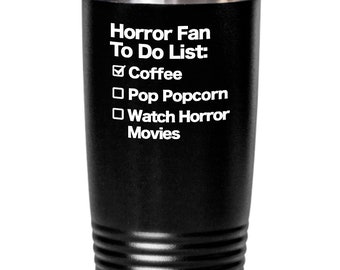 Horror Movie Tumbler Funny Travel Coffee Cup Classic Horror Film Lover Gift for Scary Movie Fan