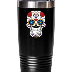 Sugar Skull Tumbler Calaveras de Azucar Travel Cup Day of the Dead Gift for Die de Los Muertos Celebration Gift