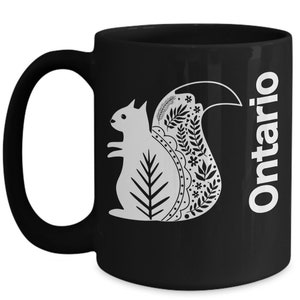 Ontario Canada Mug Black Coffee Cup Gift for Canadian Toronto Ottawa Niagara Falls Great Lakes Georgian Bay Thunder Bay Squirrel image 3