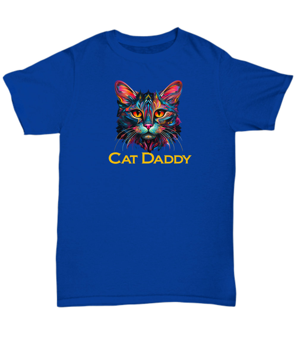 Cat Daddy T-shirt Retro 70s Black Cat Gifts for Men Funny 80s Cat