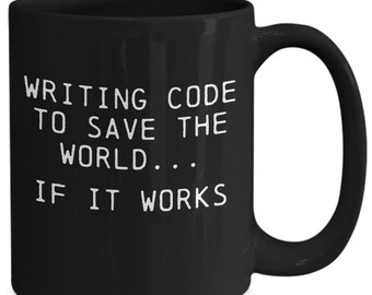 Computer Coder Mug Funny Gift for Computer Programmer Black Coffee Cup Gift for Writing Computer Code