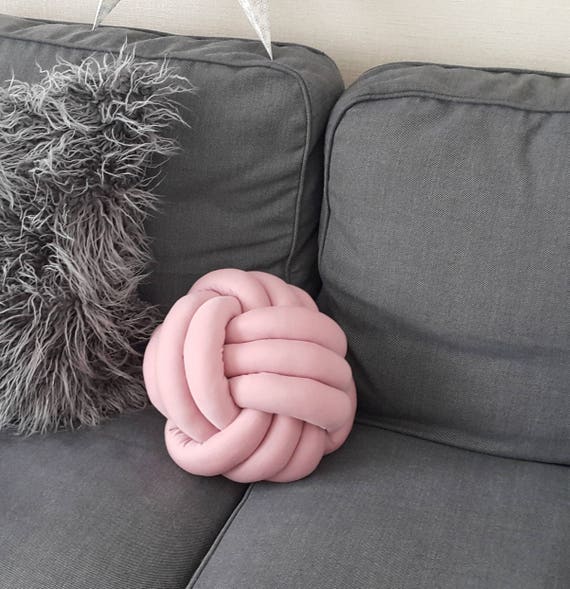 Blush Pink Knot Cushion Pillow Big Size Home Decor Decorative Etsy