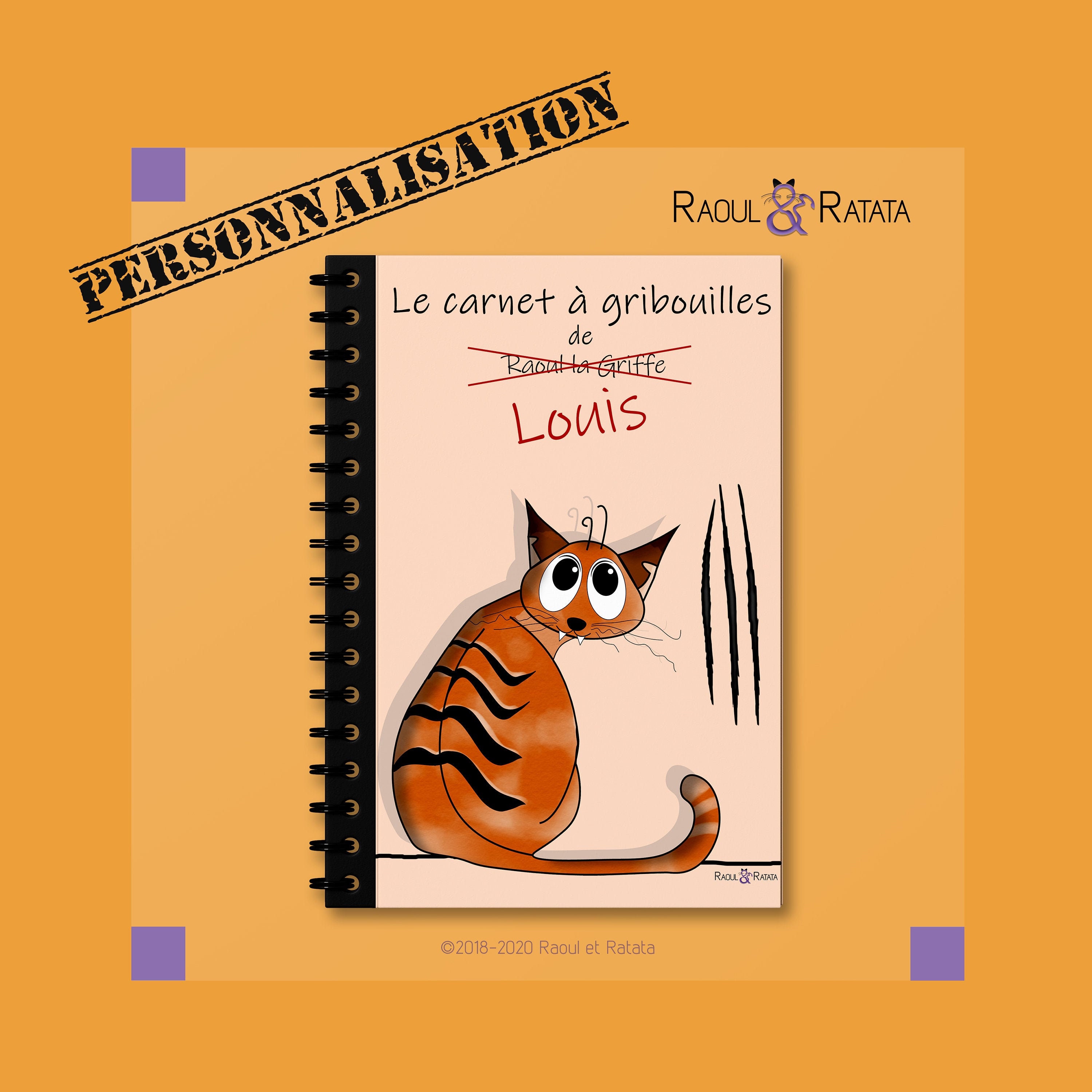 Cahier Personnalisé | Carnet de Notes Bloc-Notes Cadeau Raoul La Griffe