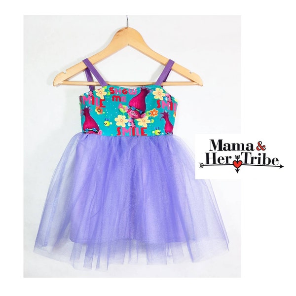 Trolls Inspired Birthday Party Dress-Purple