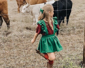 Green  Suspender Skirt for girls