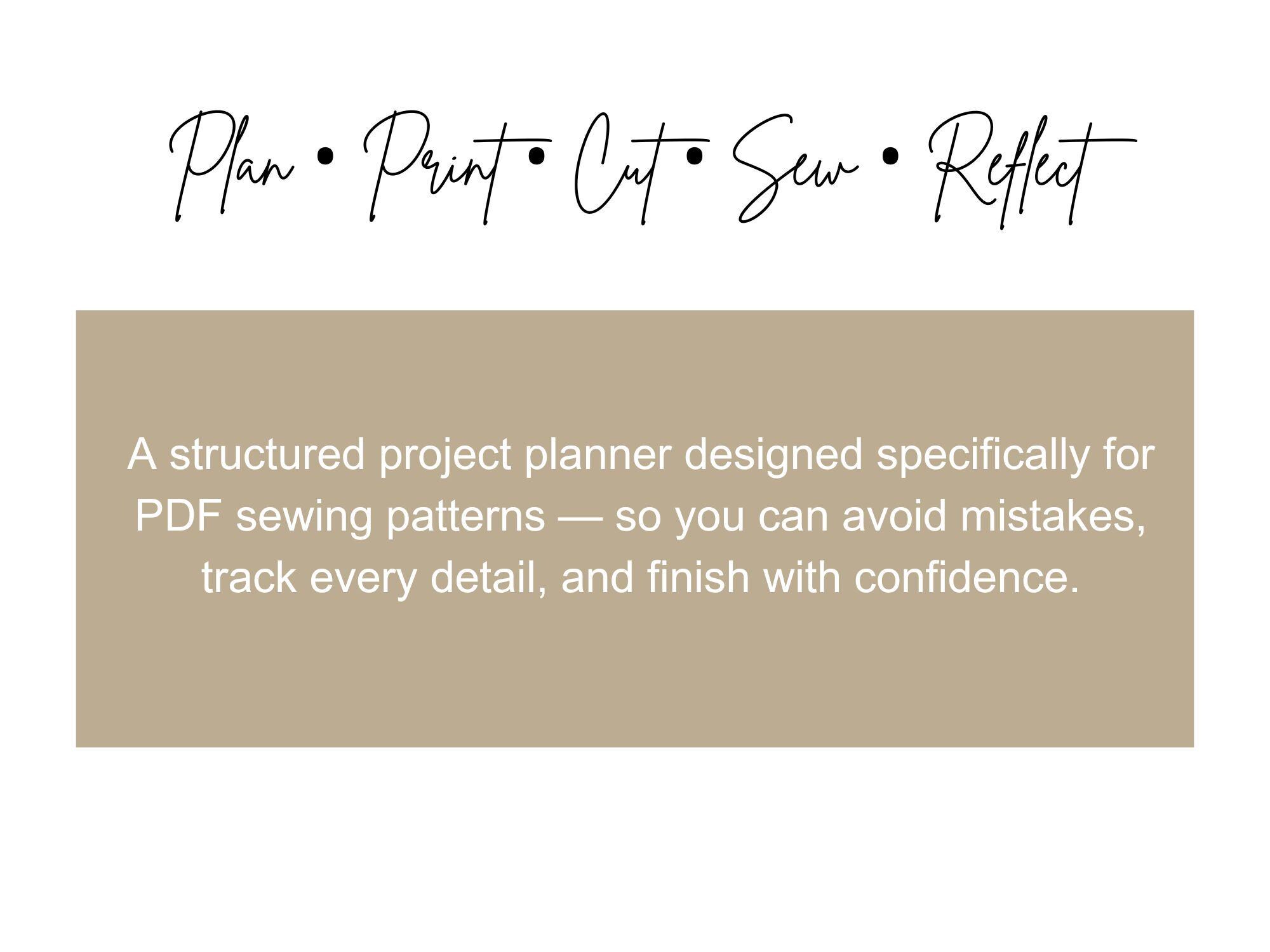 Project Plan In Sewing Example PDF Sewing Project Planner Printable (US Letter 8.5x11) | Sewing ...