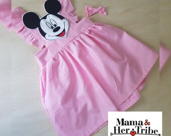 Mickey Mouse Birthday Outfit. Mickey Mouse Costume. Red & White Polka Dot Suspender Skirt. Mickey Mouse Inspired