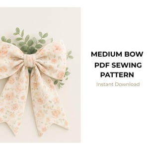 Patrón de lazo mediano caprichoso en PDF / Tutorial para hacer un lazo mediano DIY / Perfecto para el cabello, la decoración y las decoraciones de fiesta