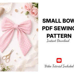 Small Whimsical Bow PDF Sewing Pattern | Baby & Toddler Hair Bow Template | DIY Fabric Bow Digital Download | Boutique Style Bow Pattern