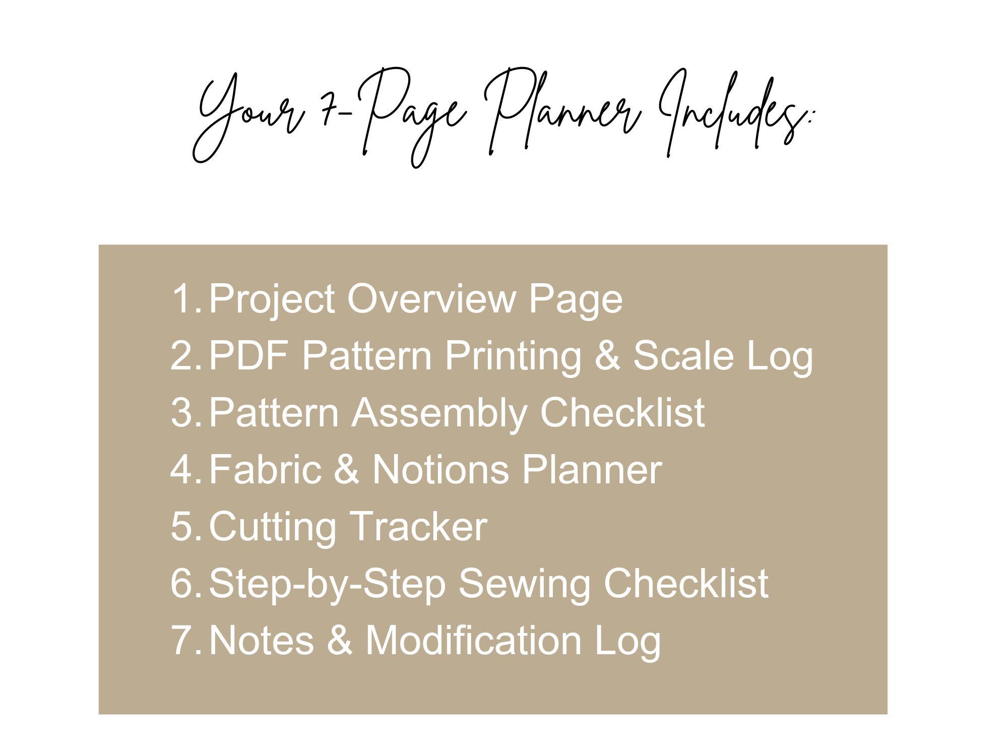Project Plan In Sewing Example PDF Sewing Project Planner Printable (US Letter 8.5x11) | Sewing ...