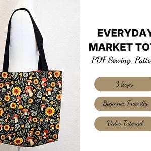 Everyday Market Tote PDF Sewing Pattern | Beginner Friendly, 3 Sizes (Digital Download)