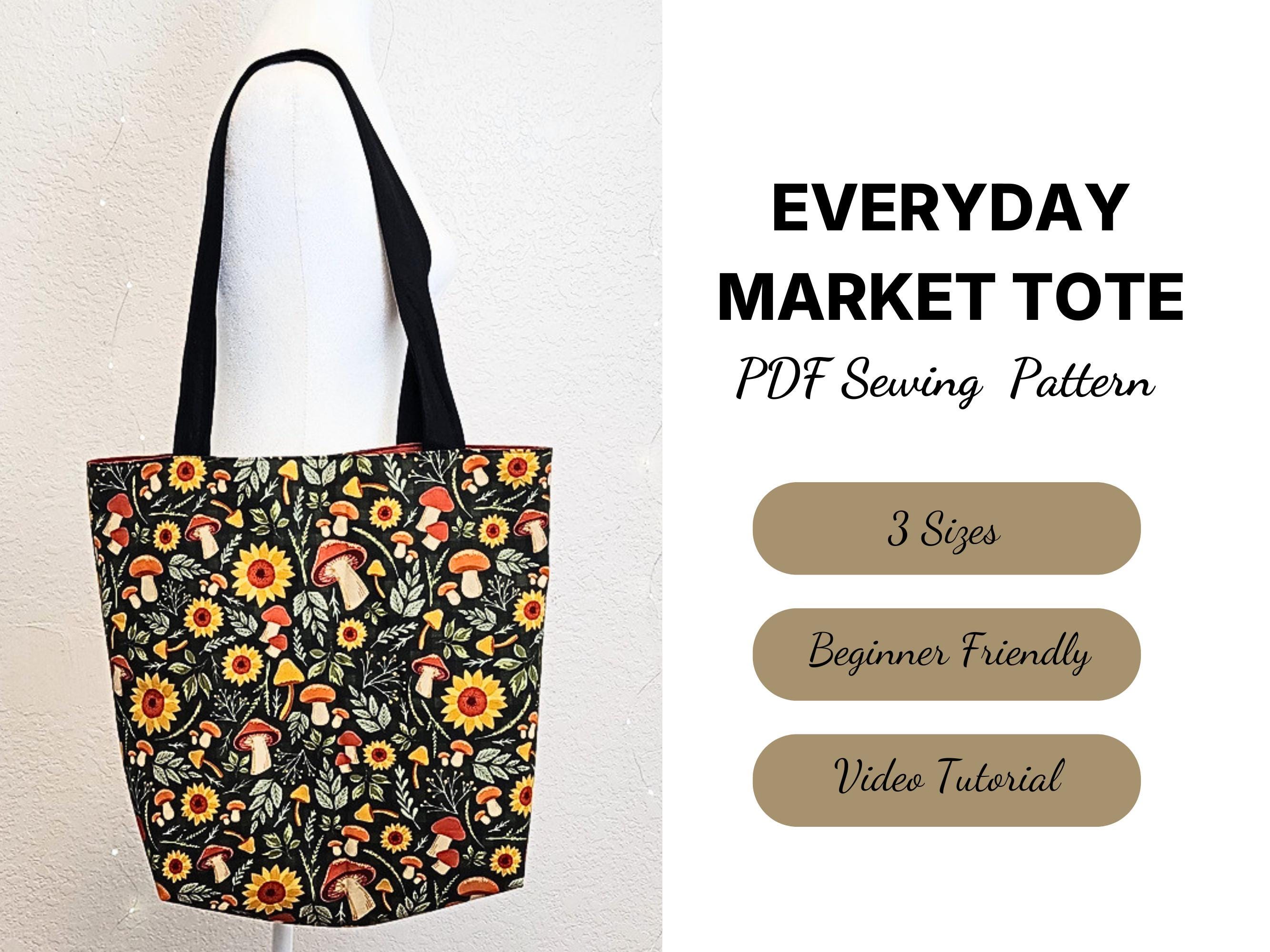 Everyday Market Tote PDF Sewing Pattern | Beginner Friendly, 3 Sizes ...