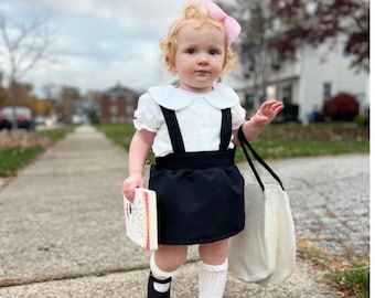 Eloise Inspired Costume. School Girl Skirt and Blouse Set