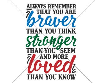 Free Free 92 You Are Braver Than You Believe Svg Free SVG PNG EPS DXF File