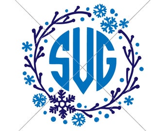 Snowflake monogram svg | Etsy