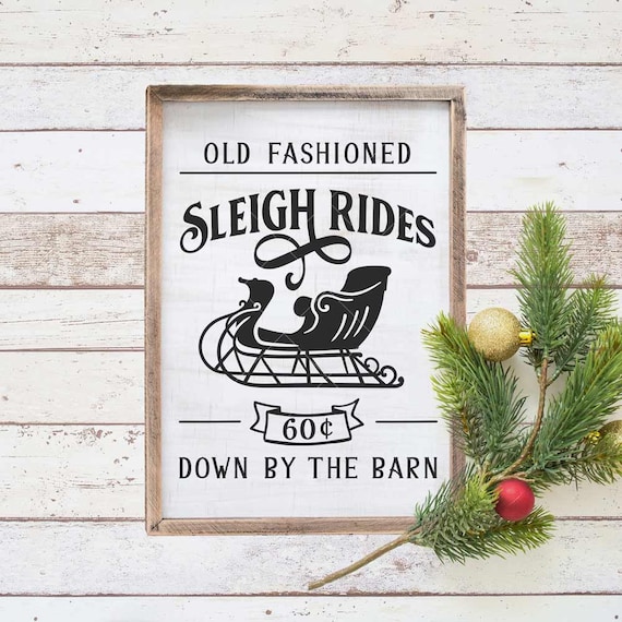 Download Old Fashioned Sleigh Rides Vertical Christmas Svg Files For Etsy