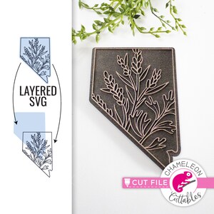 Nevada fleur SVG, SVG fleur, fichier Glowforge, dessins Cricut, tonnerre SVG, conception de l'État, fichier tonnerre, fichier numérique, téléchargement numérique