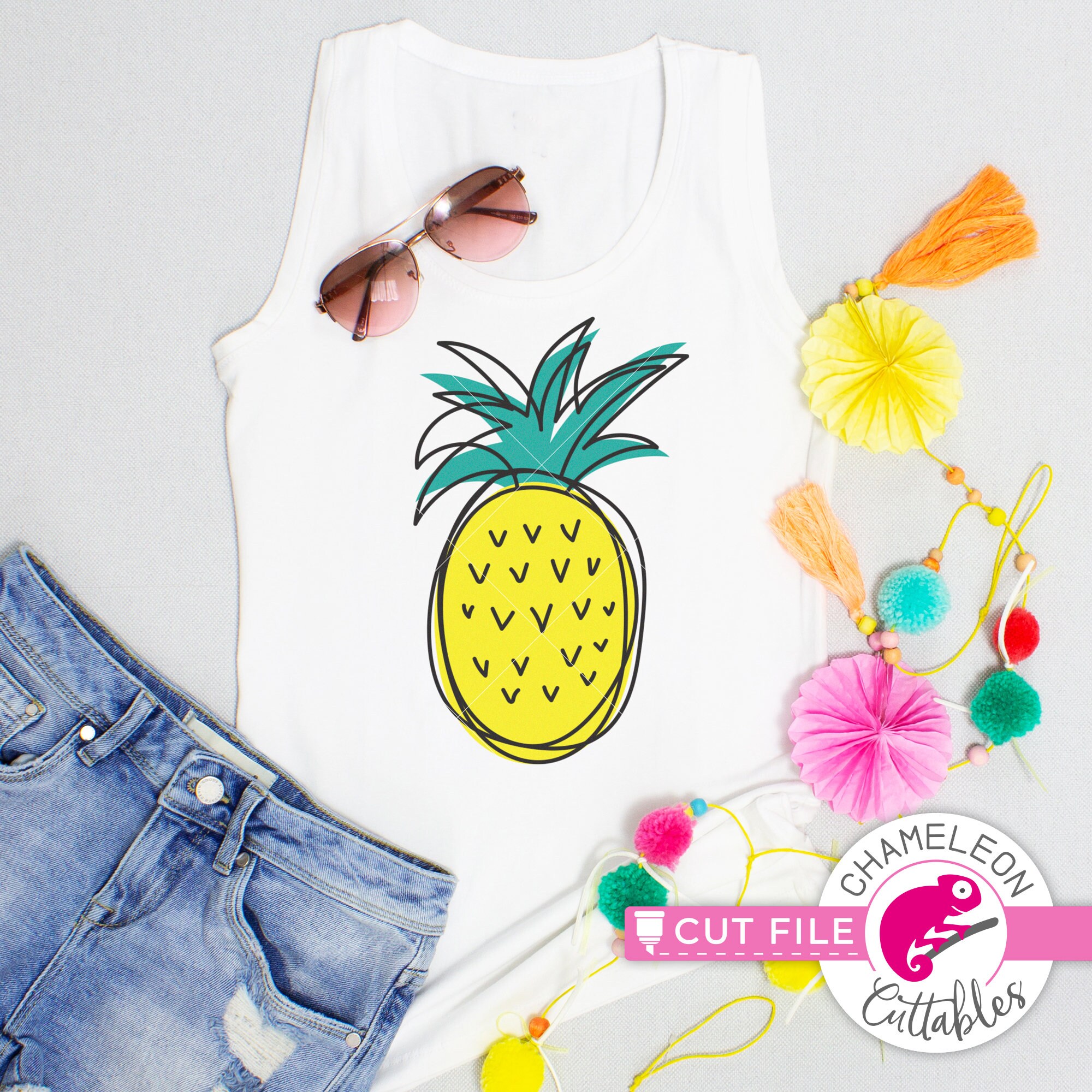 Dibujo de boceto de piña, verano, SVG, dxf, png, jpeg, archivo, para ...
