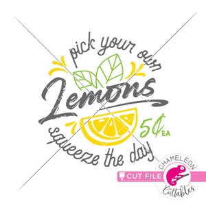 Pick your own Lemons, Design for Sign, Summer, round, SVG File for Cutting Machine, Silhouette Cameo, Cricut, Commercial Use Digital Design