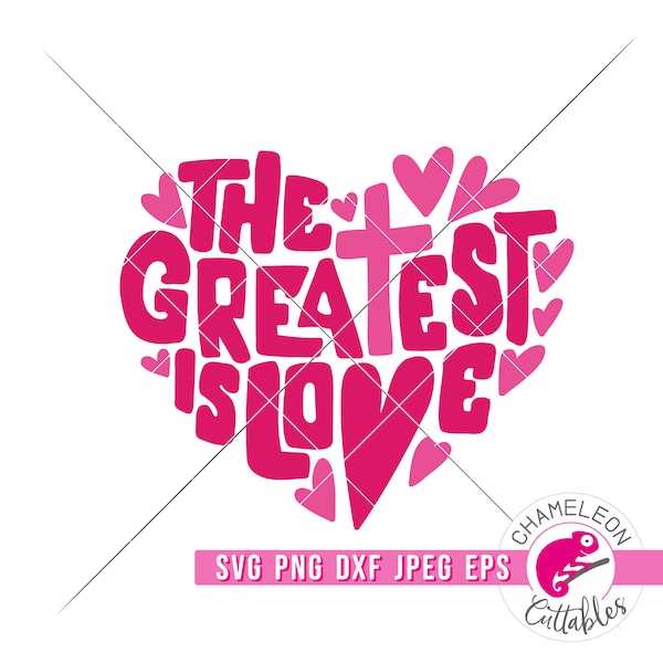 SVG, PNG, DXF, Jpeg, The greatest is love svg, Valentine's day Christian svg, cut file and sublimation png, Commercial Use Digital Design