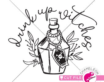 SVG, PNG, DXF, Jpeg, Halloween svg, Witch svg, Drink up Witches svg, potion, svg cut file and sublimation png, Commercial Use Digital Design