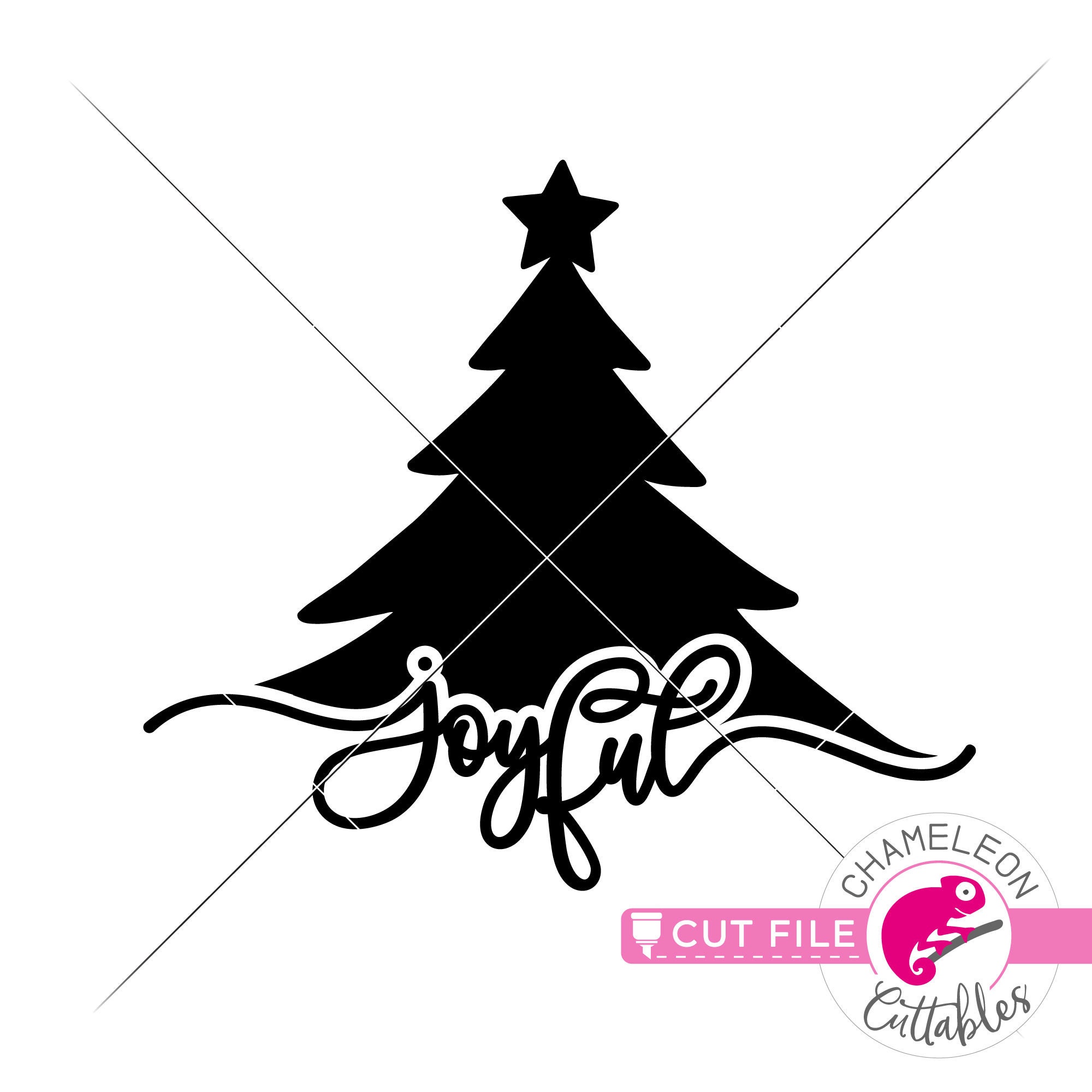 Joyful Christmas Tree SVG File Winter Design Works Great - Etsy