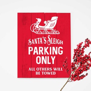 Santa's Sleigh Parking alleen verticale kerst SVG-bestand voor snijmachines zoals de Silhouette Cameo en Cricut, digitaal ontwerp voor commercieel gebruik