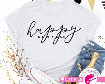 Happy New Year, 2021, New Year's Eve SVG File for shirt, for Cutting Machine, Silhouette Cameo, Cricut, Commercial Use Digital Design