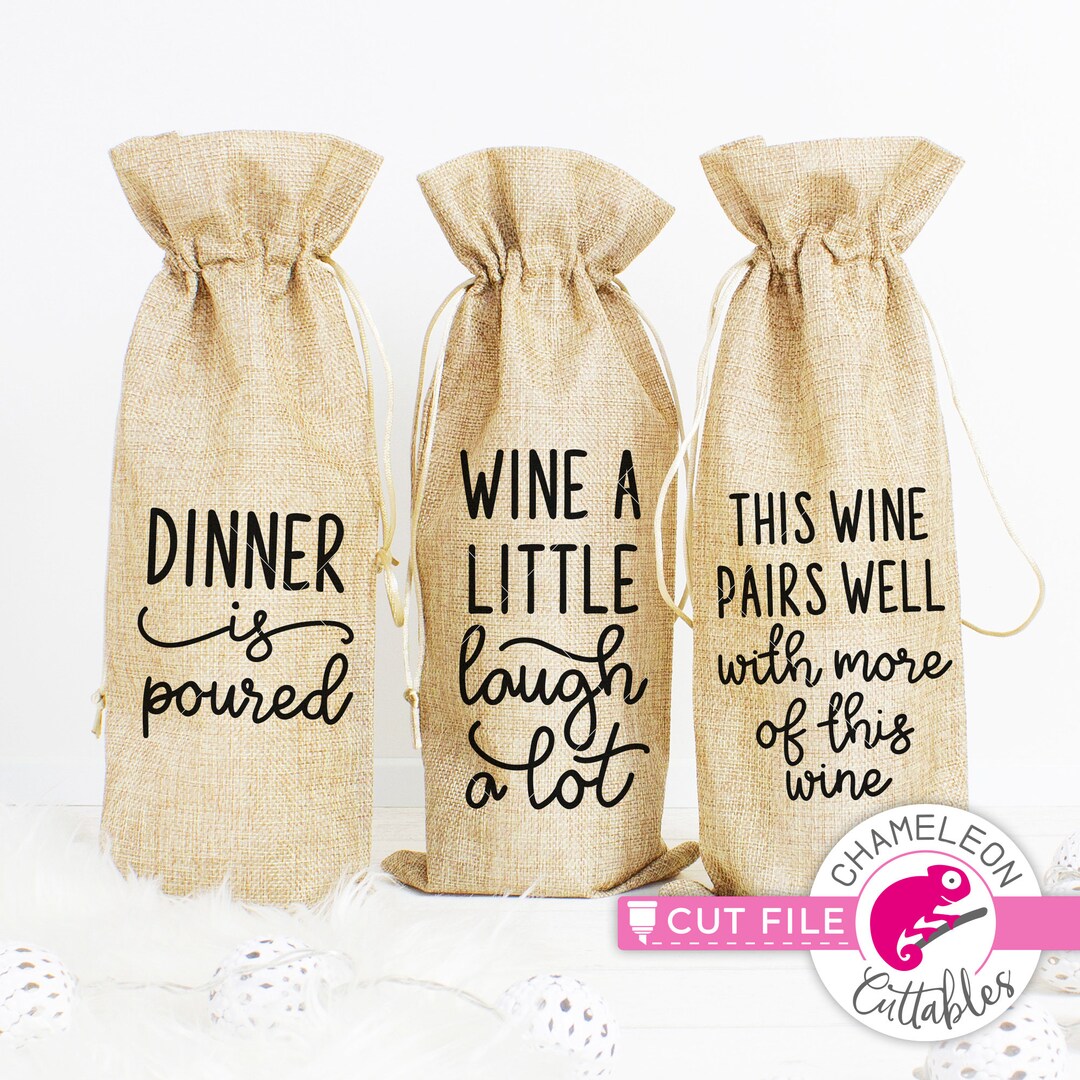 Funny Wine Bag Quote Design Bundle 2, SVG Png Dxf Jpeg Files for Cutting Machine, Silhouette