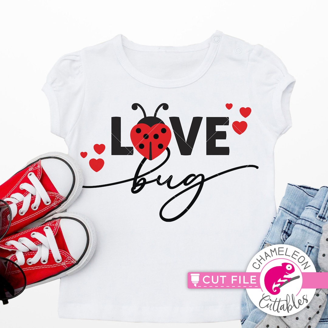 Love Bug Valentine's Day SVG File for Shirt, Valentines, Kids, Cutting ...