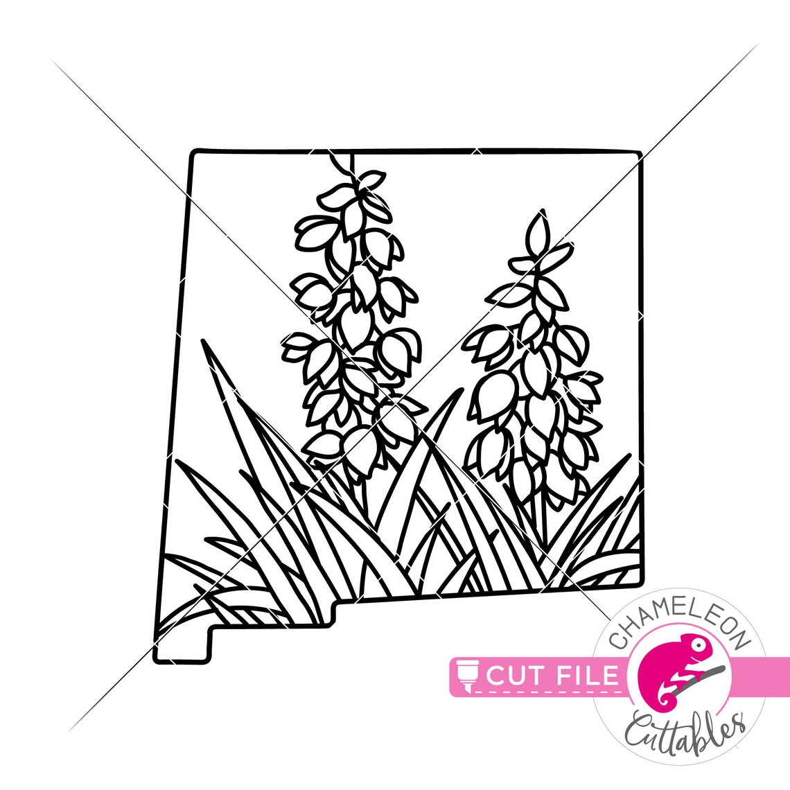 New Mexico State Flower Yucca Outline SVG Png Dxf File Etsy