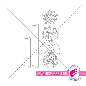 SVG, DXF, PDF, lot de fichiers ornement macramé eps pour laser cnc, svg Glowforge de Noël, fichier laser de Noël, fichier Thunder, conception numérique image 2