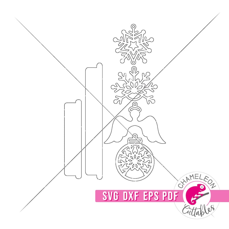 SVG, DXF, PDF, lot de fichiers ornement macramé eps pour laser cnc, svg Glowforge de Noël, fichier laser de Noël, fichier Thunder, conception numérique image 2