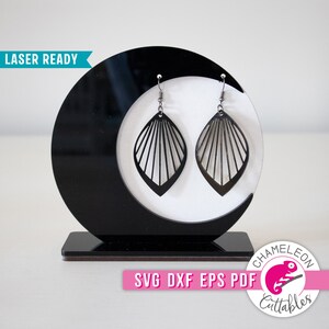 SVG, DXF, PDF, eps Ray Ohrring Laser svg, Glowforge elegantes Ohrringdesign, ausgefallene Cnc-Laserdatei, Thunder-Datei, Digital Design