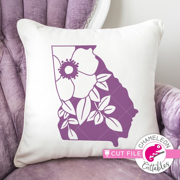 Georgia state flower, Cherokee Rose, GA, for shirt, SVG File for Cutting Machine, Silhouette Cameo and Cricut, Commercial Use Digital Design