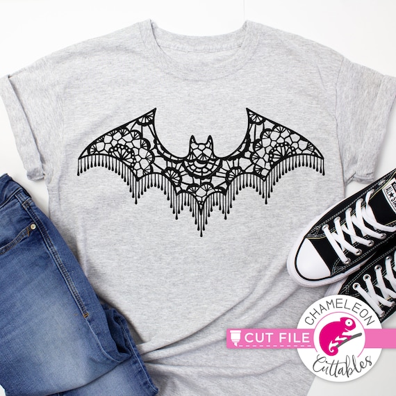 Download Faux Lace Halloween Bat Mandala Design Spooky Svg File For Etsy