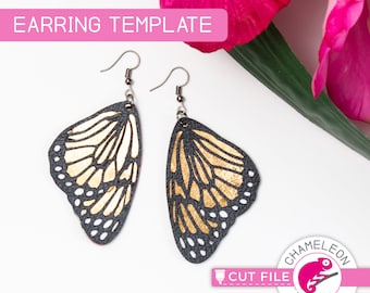 SVG, PNG, DXF, Jpeg, Butterfly Wing Earring Template, cut file design, Svg cut file and Sublimation png, Commercial Use Digital Design