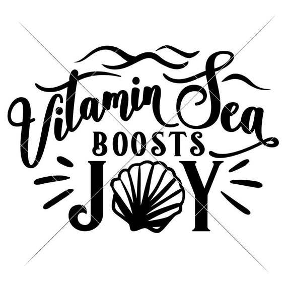 Vitamin Sea Boost Joy Beach Summer Svg Dxf File For Cutting Etsy