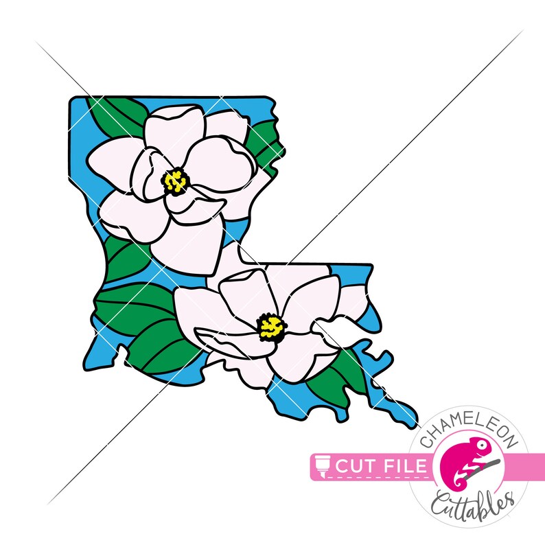 Download Louisiana state flower magnolia layered SVG dxf File for ...