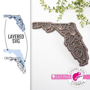 Florida Blume SVG, Blumen SVG, Glowforge Datei, Cricut Designs, Donner SVG, State Design, Donner Datei, digitale Datei, digitaler Download