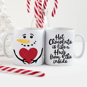 Le chocolat chaud est comme un câlin de l'intérieur Fichiers SVG pour machines de découpe comme Silhouette Cameo et Cricut, conception numérique à usage commercial