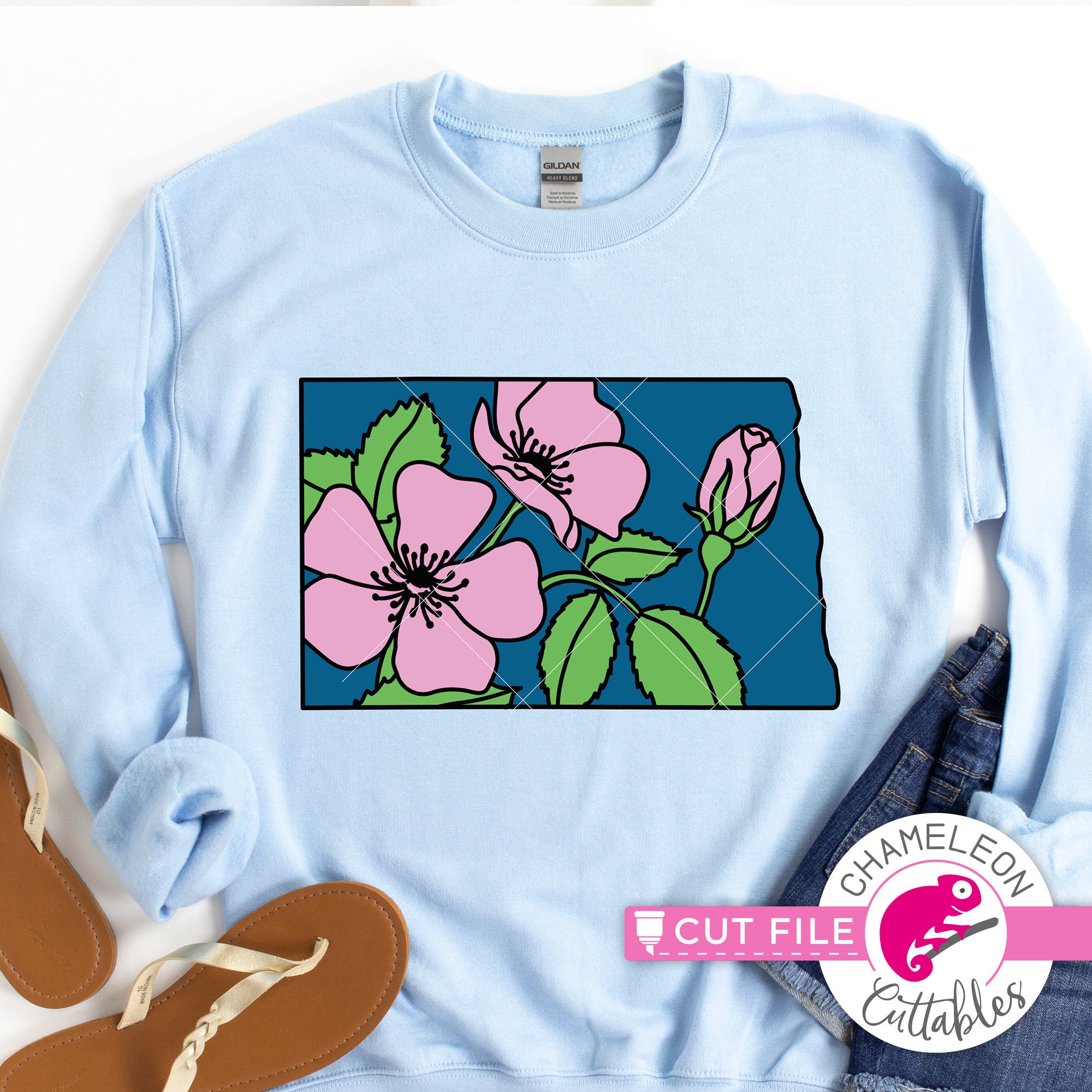 North Dakota State Flower SVG, Wild Prairie Rose Png, Dxf, File for ...