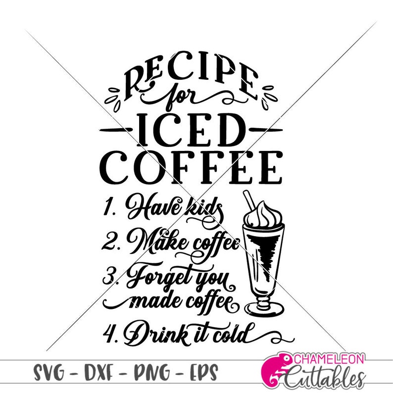 Download Kits How To Svg Dxf File For Cutting Machines Commercial Use Digital Design Cricut Recipe For Iced Coffee Silhouette Cameo Funny Kitchen Quote Printing Printmaking